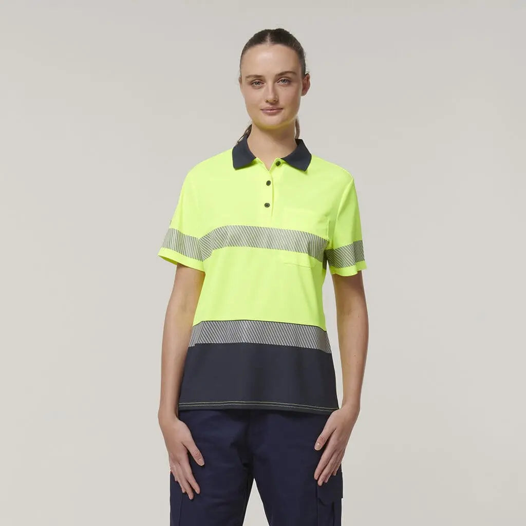 Hard Yakka Women's Hi Vis Taped Polo Shirt Y08602 Hard Yakka